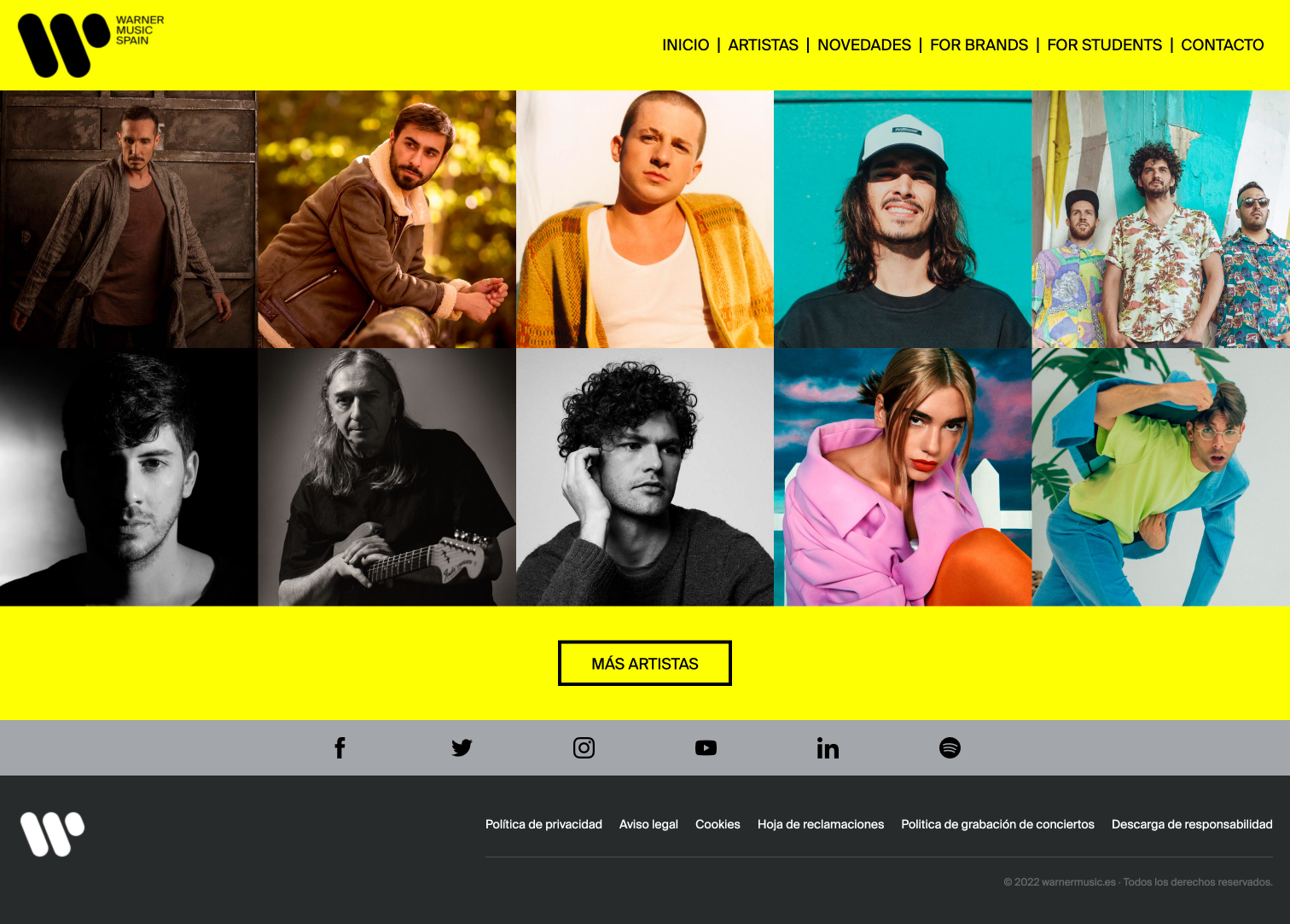 Warner Music Spain Website