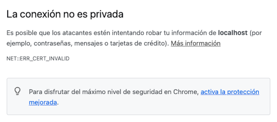 Your connection is not private on Chrome Browser NET::ERR_CERT_INVALID